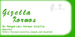 gizella kormos business card